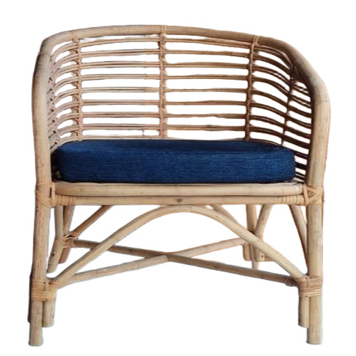 Blue Wooden Cane Chair