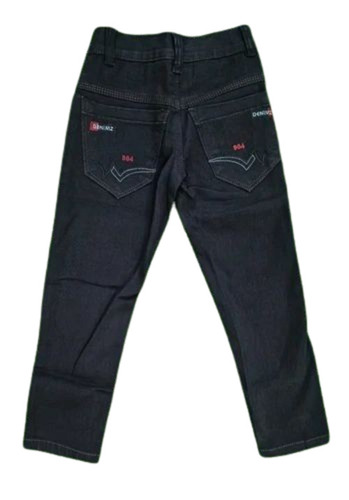 Boys Dark Black Straight Fit Cotton Jeans - Age Group: >16 Years