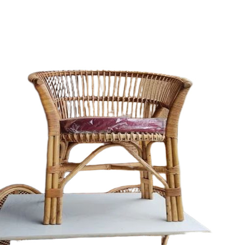 Brown Wooden Cane Chair