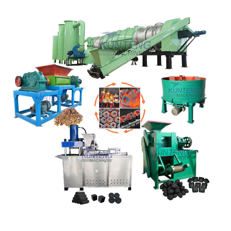 Large Capacity Automatic Biomass Charcoal Production Line Bio Coal Briquette Making Machines - Pressure Form: Hydraulic Pressure