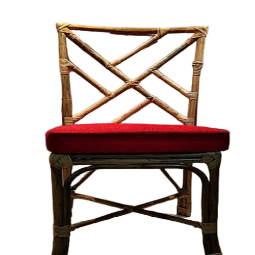 Red Fancy Wooden Cane Chair
