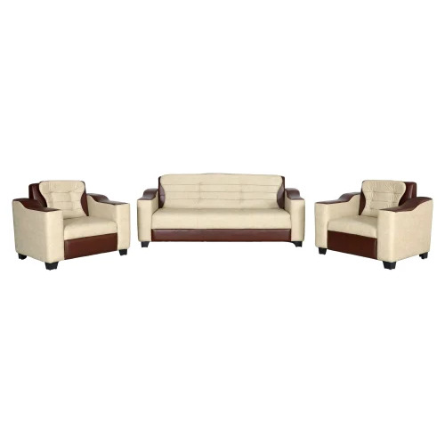 5 Seater Rexin White Sofa Set