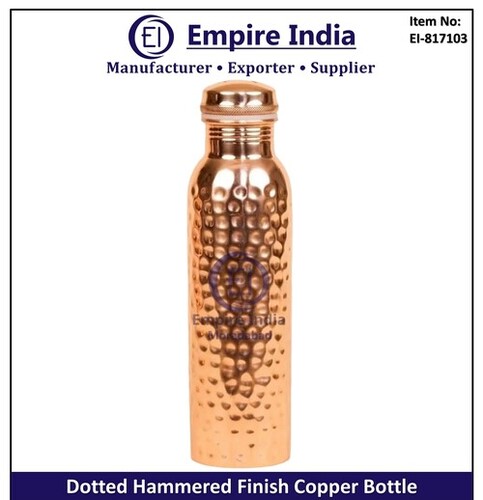 Dotted Hammered Finish Copper Water Bottle