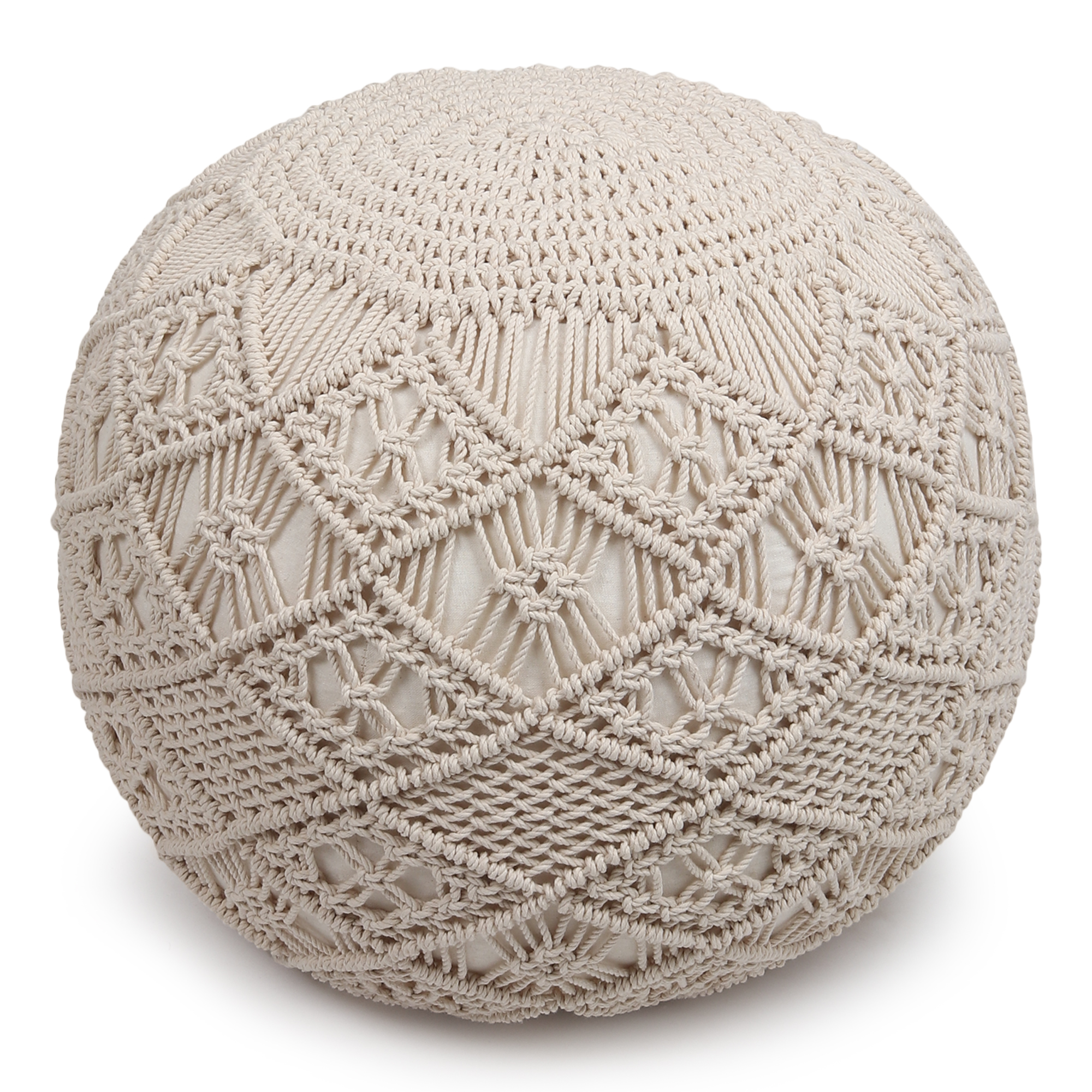 Macrame Hand Knotted Pouffe