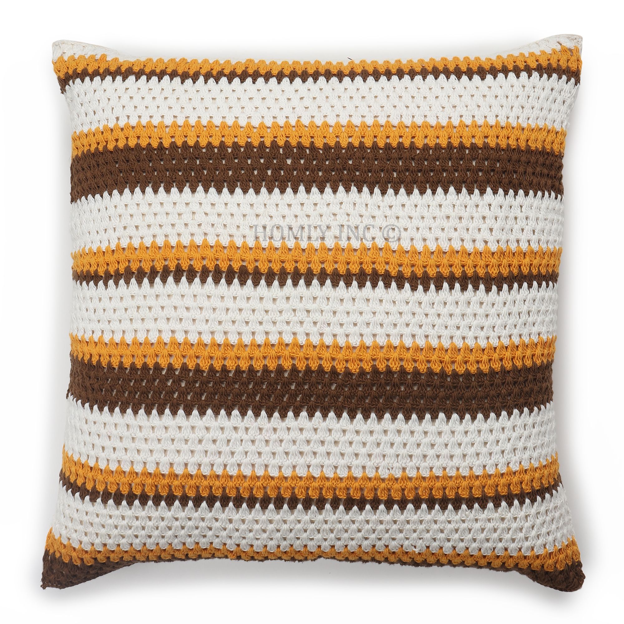 Square Macrame Cushion Cover - Color: Multicolor