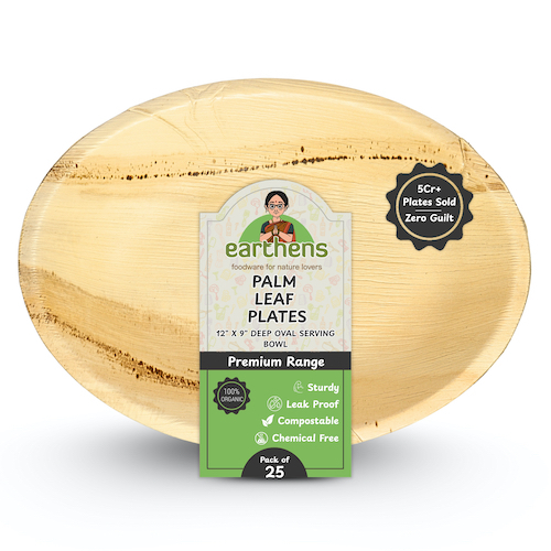  Palm Leaf Tableware - Oval Plates & Bowls 