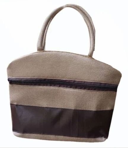 Beige And Brown Shopping Tote Bag