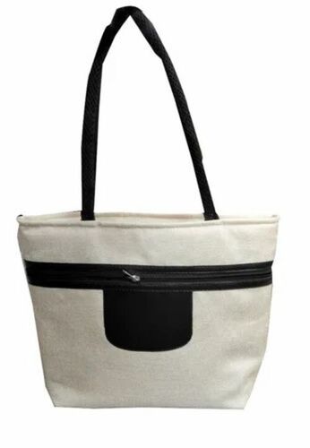 Cream Polyester Tote Bag