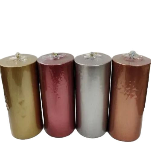 Fancy Pillar Metallic Candle