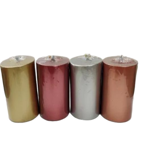 Round Metallic Pillar Candle