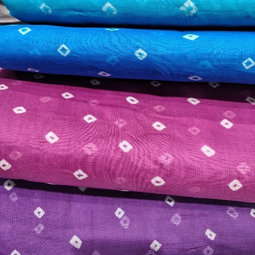 Chanderi Bandhej Print Fabric