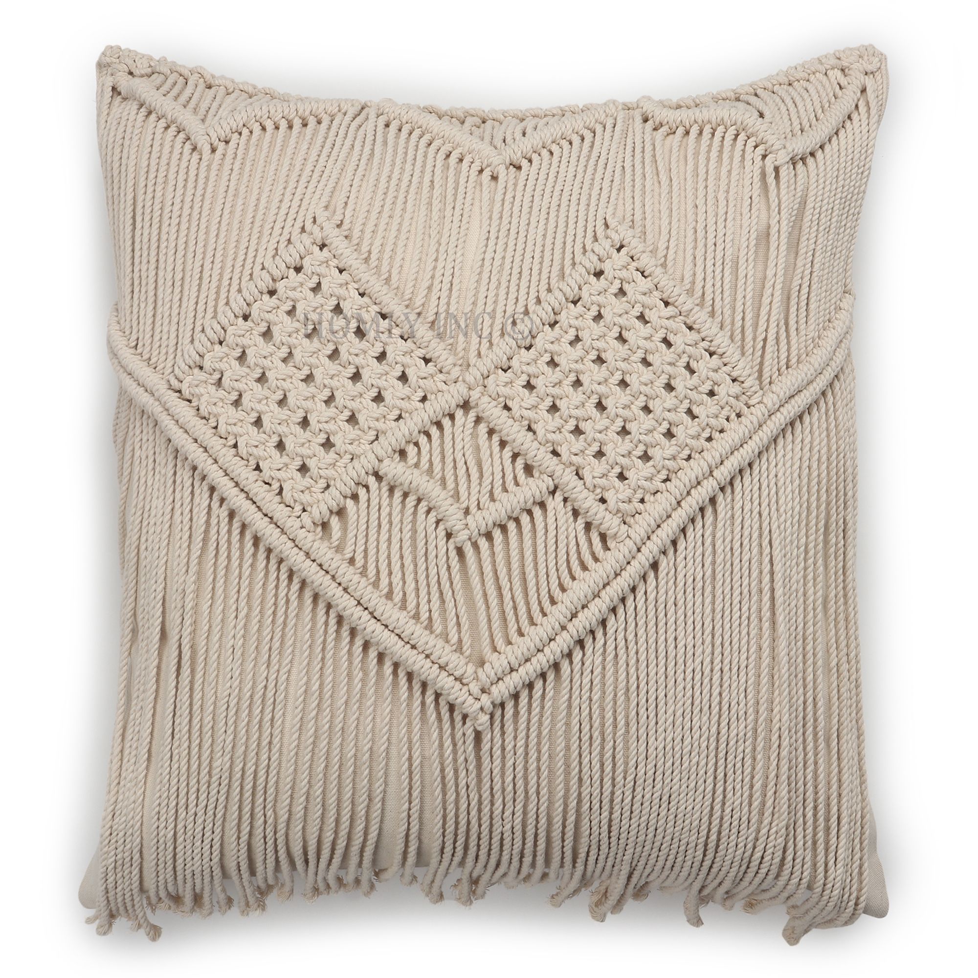 Handmade Cushion Cover - Color: White