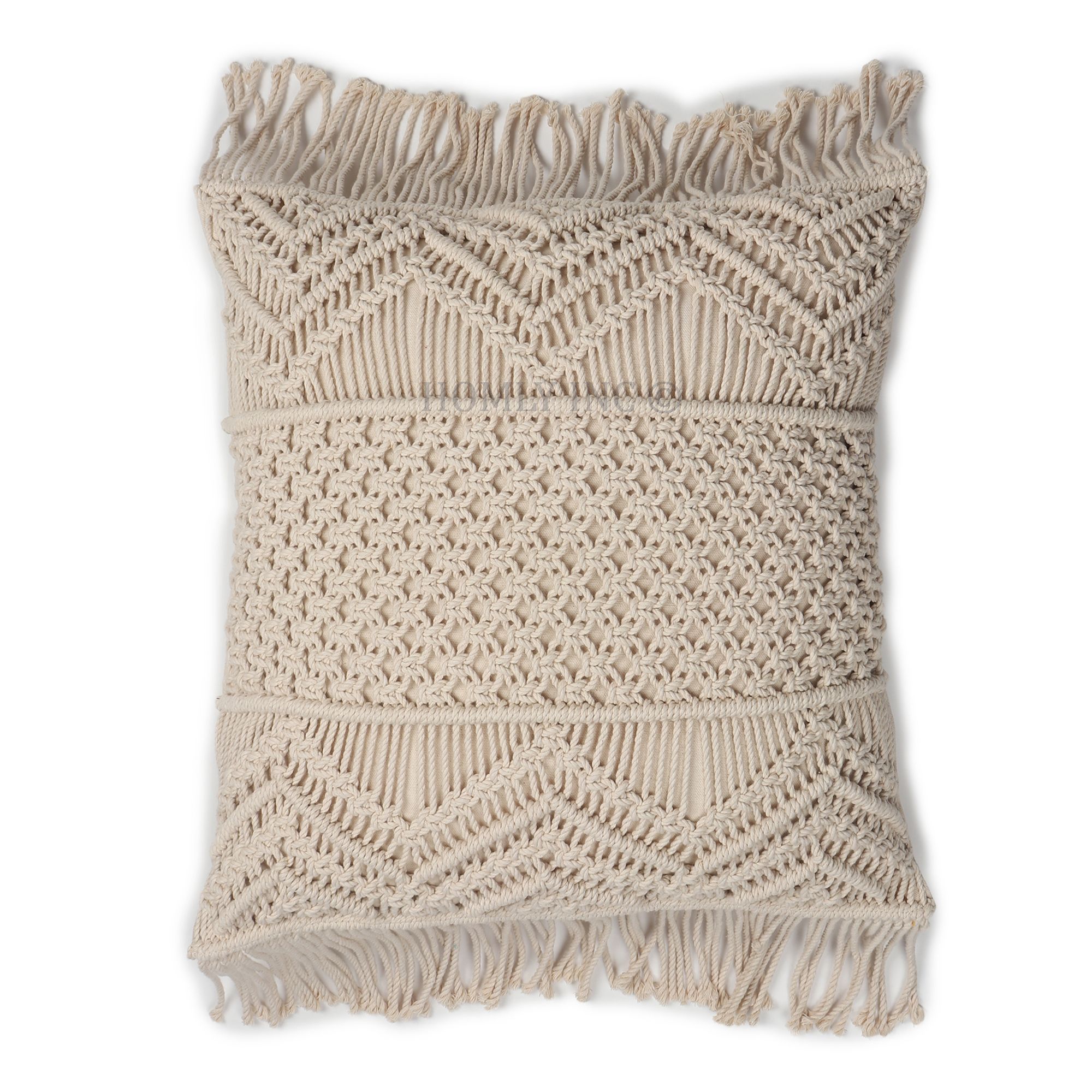 Handmade White Cushion Cover - Material: 100% Cotton