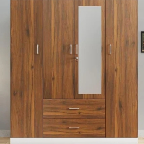 Brown Hinged Wooden Wardrobe