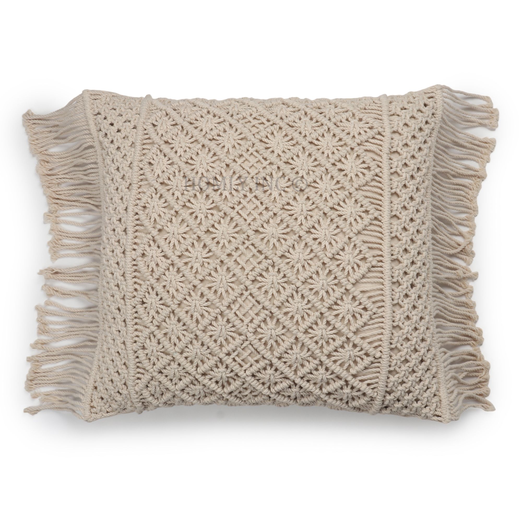 Embroidered Cushion Case - Color: White