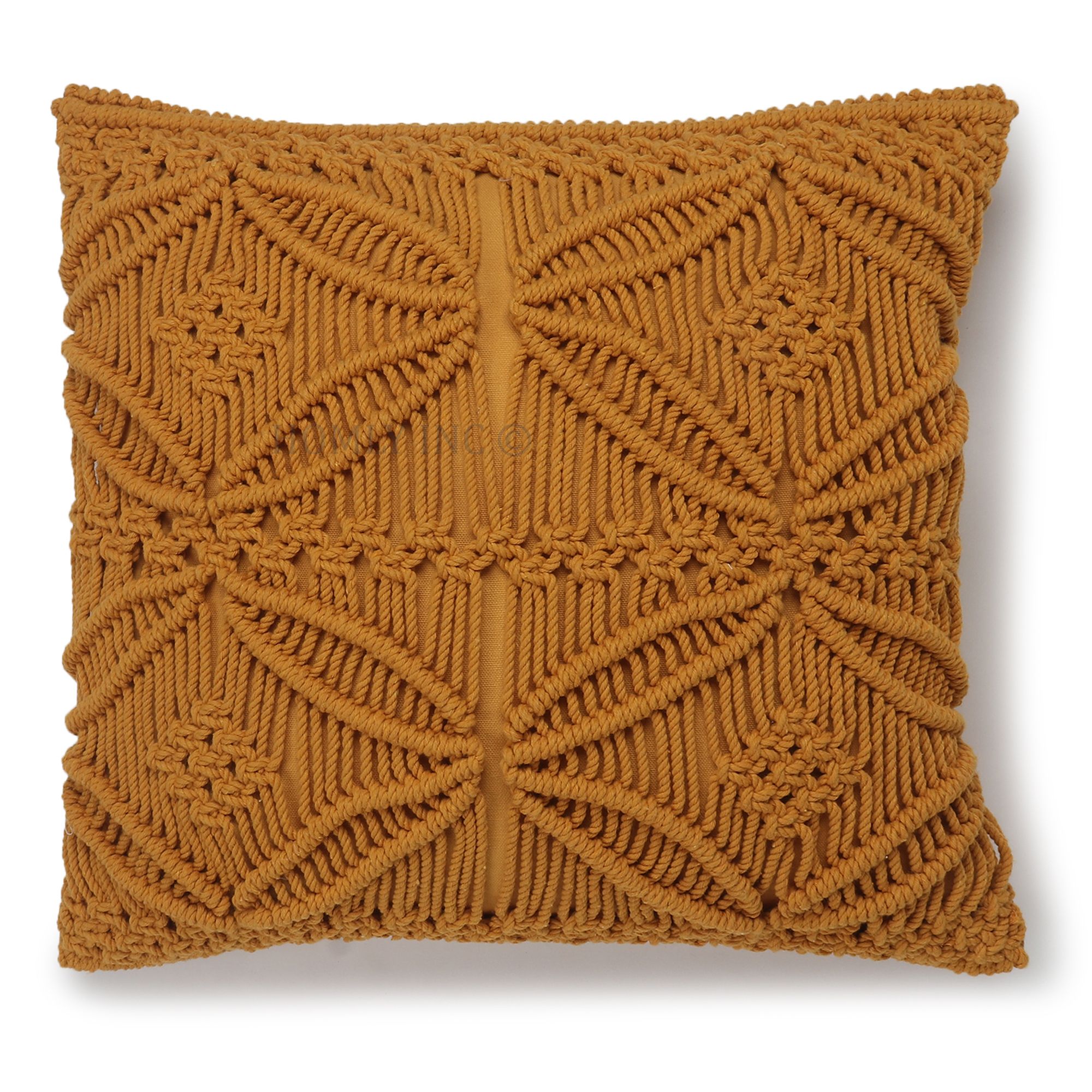 Handmade Embroidered Cushion Cover - Color: Brown