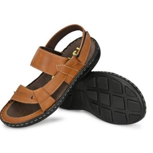 Mens Leather Sandal - Color: Tan