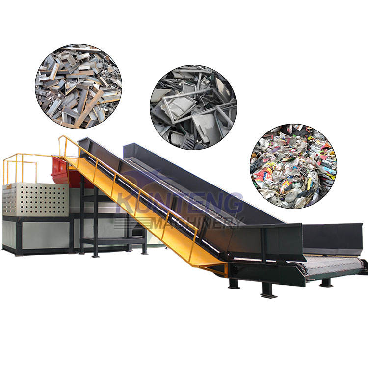 Large Metal Crusher Aluminum Steel Scrap Crushing Production Line Aluminum Alloy Plastic Steel Door Window Shredder Machine - Size: Customizable