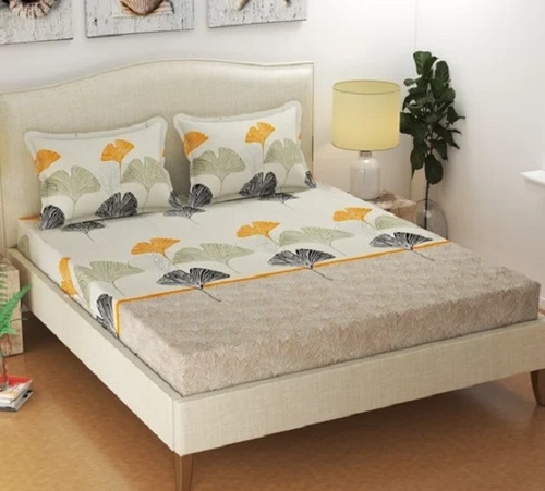 280 Tc Geometric King Bedsheet With 2 Pillow Covers