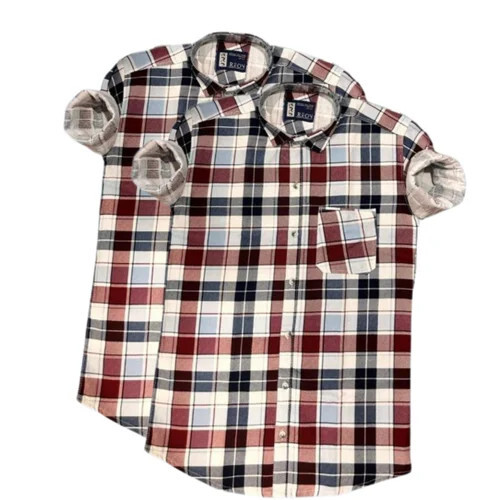 Medium Men Premium Cotton Check Shirts