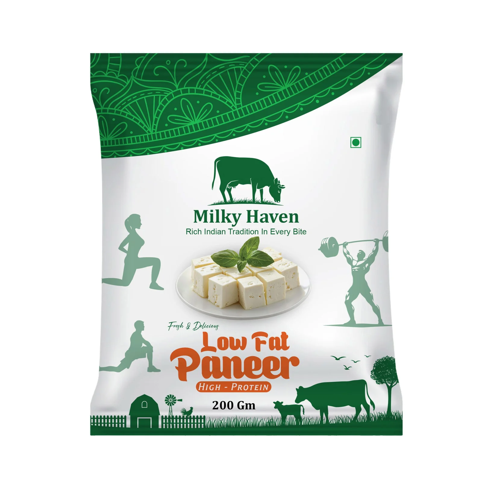 Milky Haven Low Fat Paneer 1 Kg - High Protein, Calcium Rich, Ready-to-Use Cubes, No Preservatives