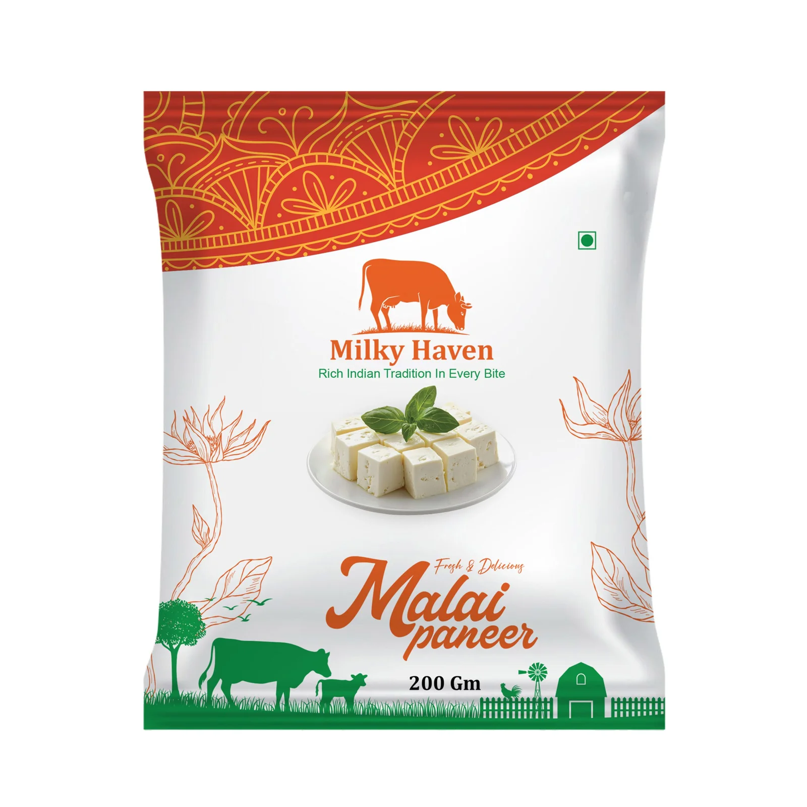 Milky Haven Malai Paneer 1 Kg - Raw Milk, White, 15 Days Shelf Life | Creamy Texture, High Protein, No Preservatives