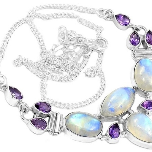 925 Sterling Silver Amethyst Necklace