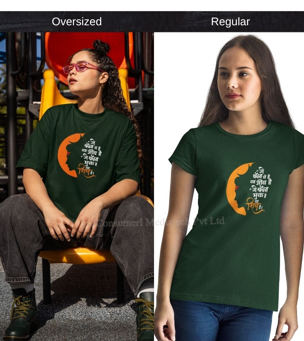 Shiva Jo Bhandhan Mai Hai Vo Jeev Hai Jo Bhandhan Mukt Hai Vah Shiv Hai Printed T Shirts