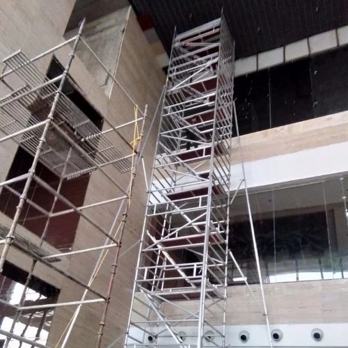 Silver Aluminium Mobile Scaffold Tower