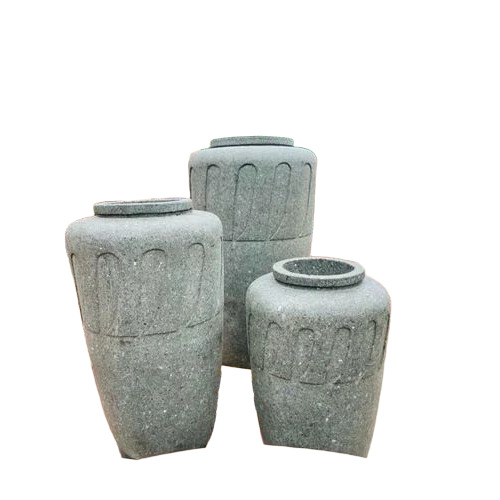 Black Sandstone Flower Planter