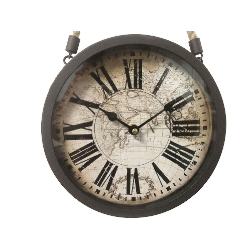 Brown Metal Wall Clock
