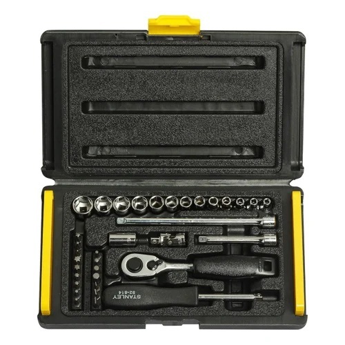 Stanley Modal No- 1-89-033 1/4'' Drive 6 Point Socket And Bit Mechanic Tool Kit Silver 35-Pieces