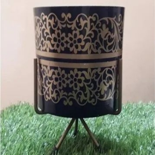 Black Round Flower Pot