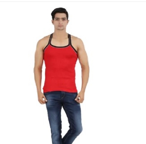 Slim Fit Romantic Plain Mens Gym Vest