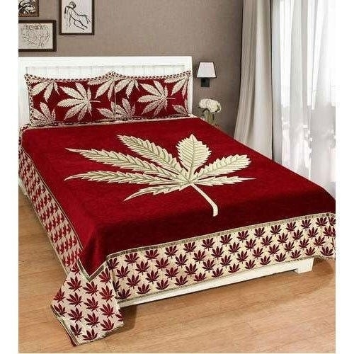 Velvet Maroon Double Bed Sheet