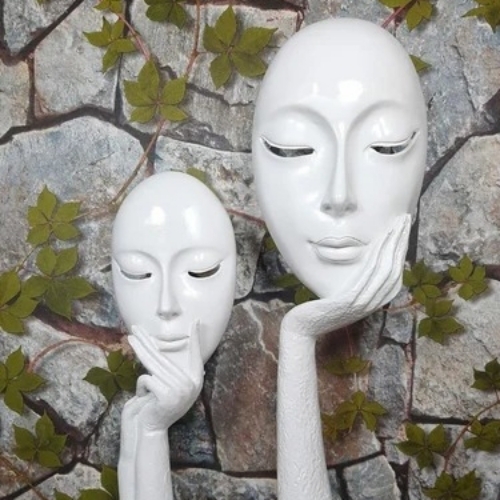 White Face Human Statue