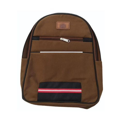 Brown Polyester Plain School Bag