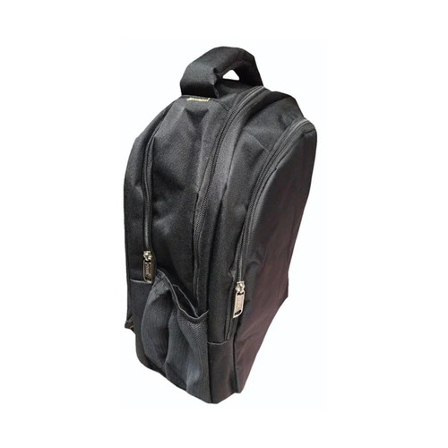 Midnight Black Polyester Plain School Bag