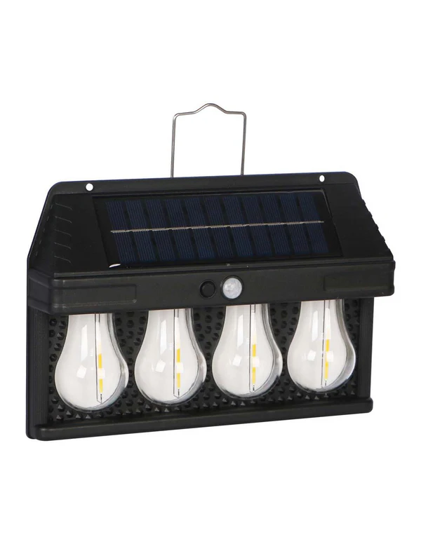 Solar Wall Light With 4 Bulbs - Color: Black