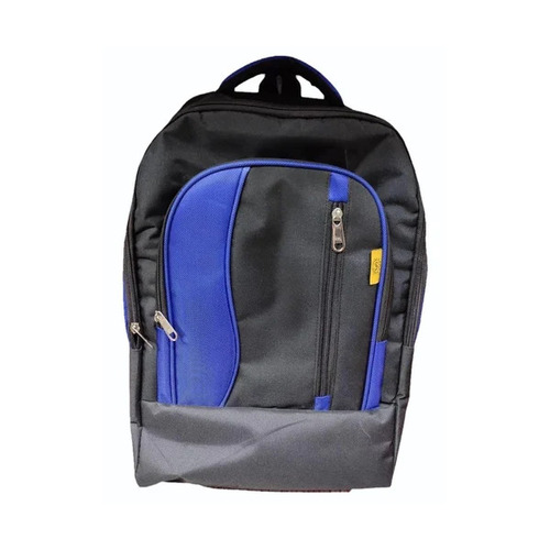 Black And Blue Polyester School Bag