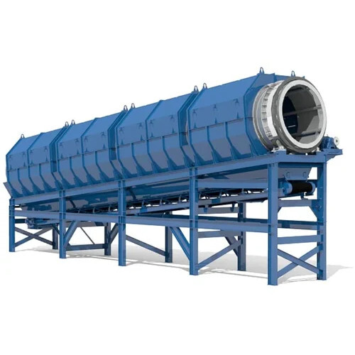 Stainless Steel Trommel Screening Machine - Color: Blue