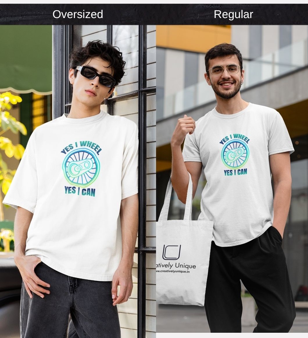 Yes I Wheel Yes I Can Printed T Shirt