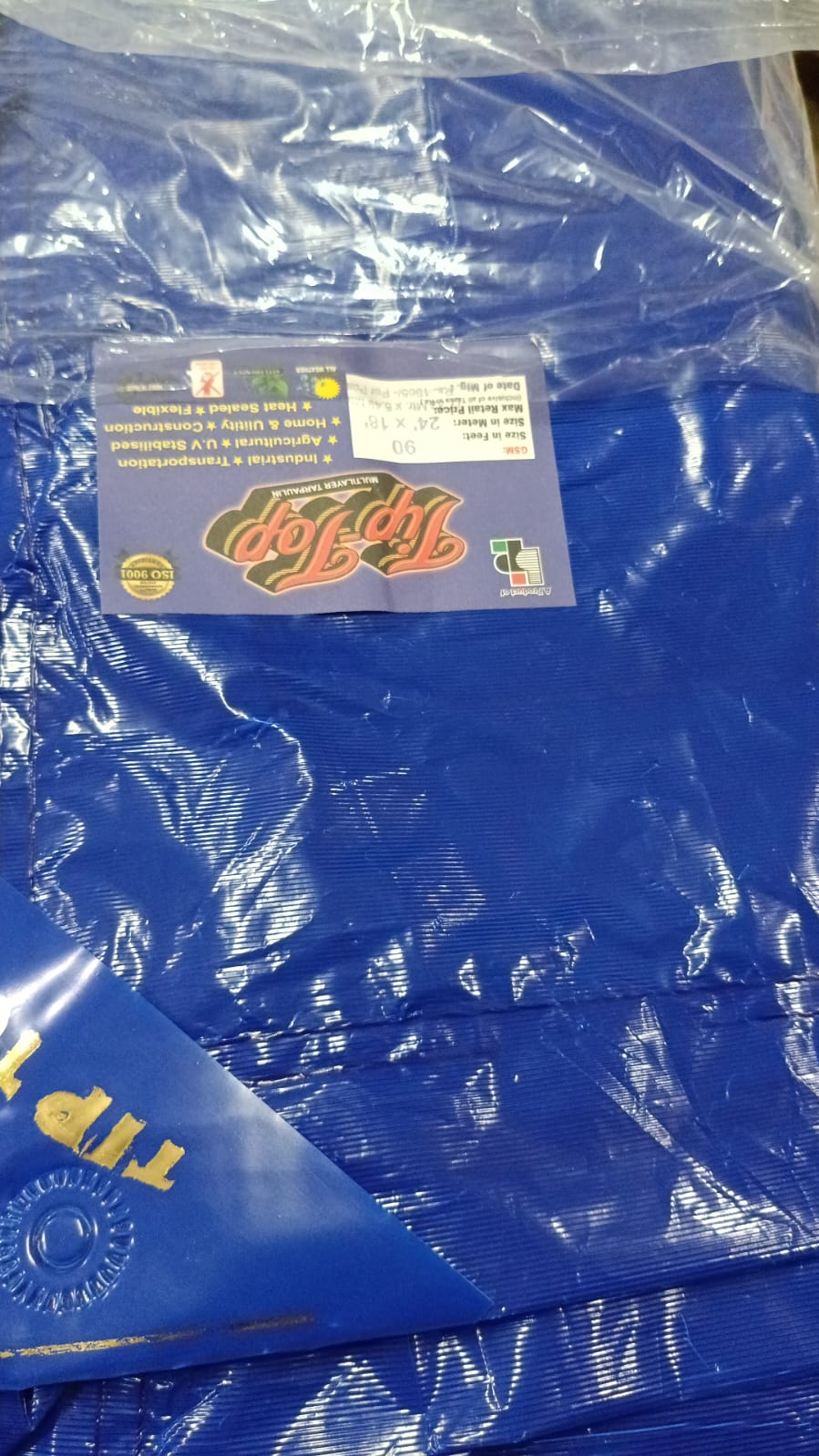 Blue Color Tip Top Tarpaulin Sheets