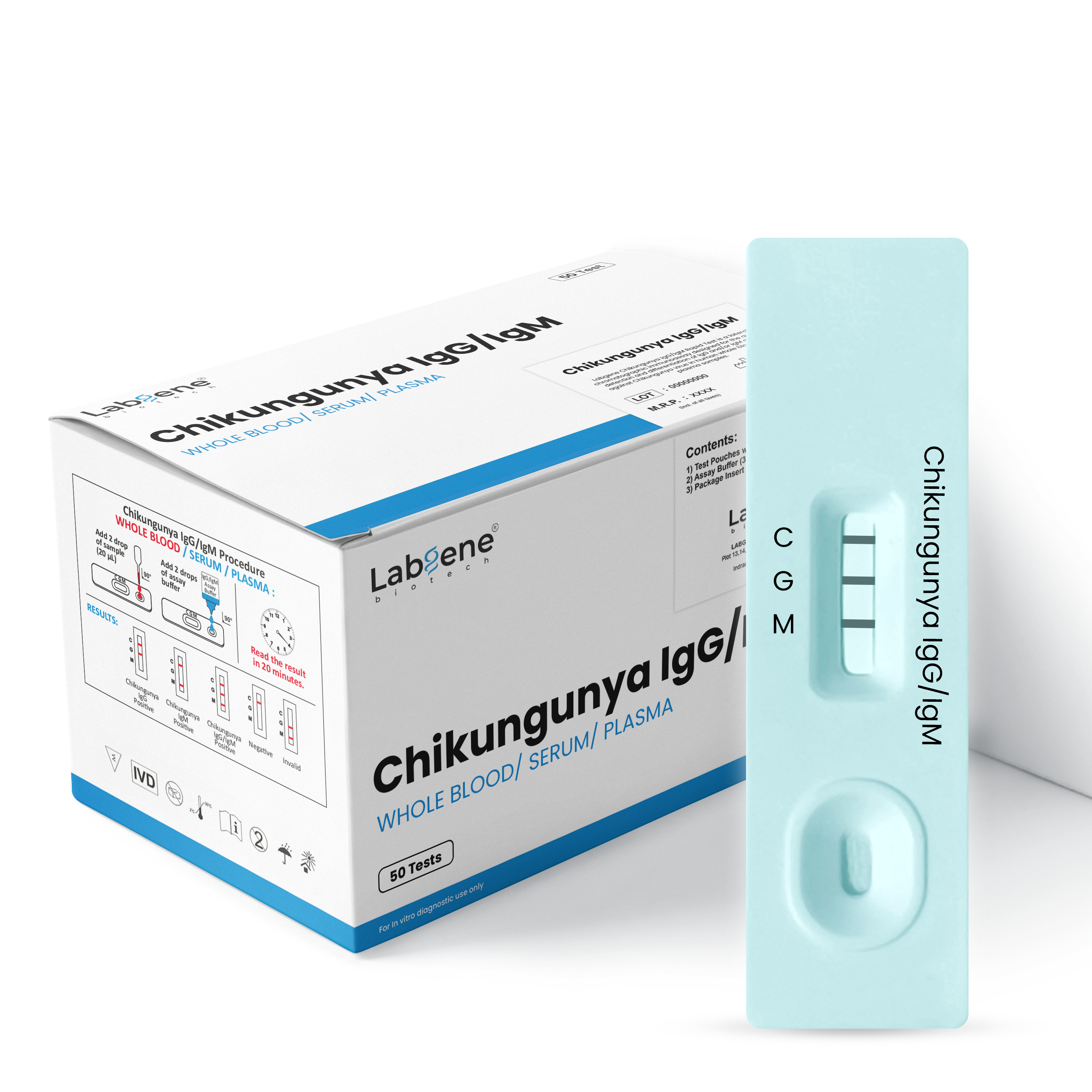 Chikungunya IgG/IgM Rapid Test Kit 50 Test Kit Pack