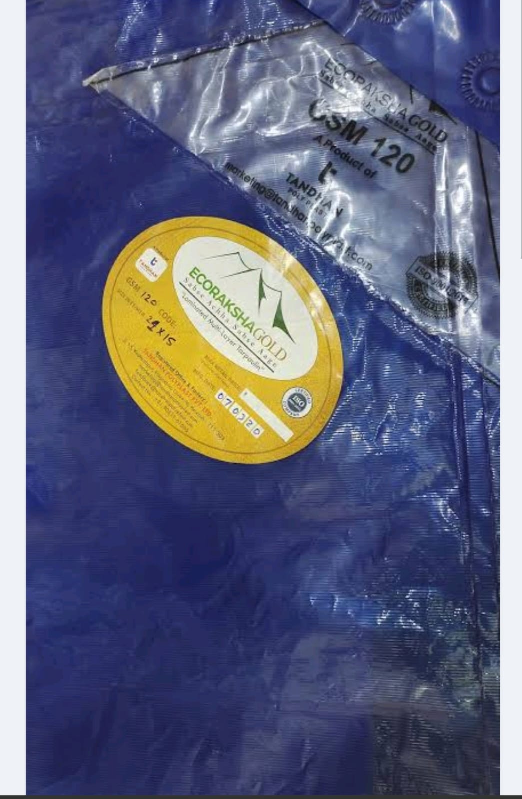 Eco Raksha 120 GSM HDPE Tarpaulin Sheets - Polypropylene Double Layer, Custom Color, Waterproof