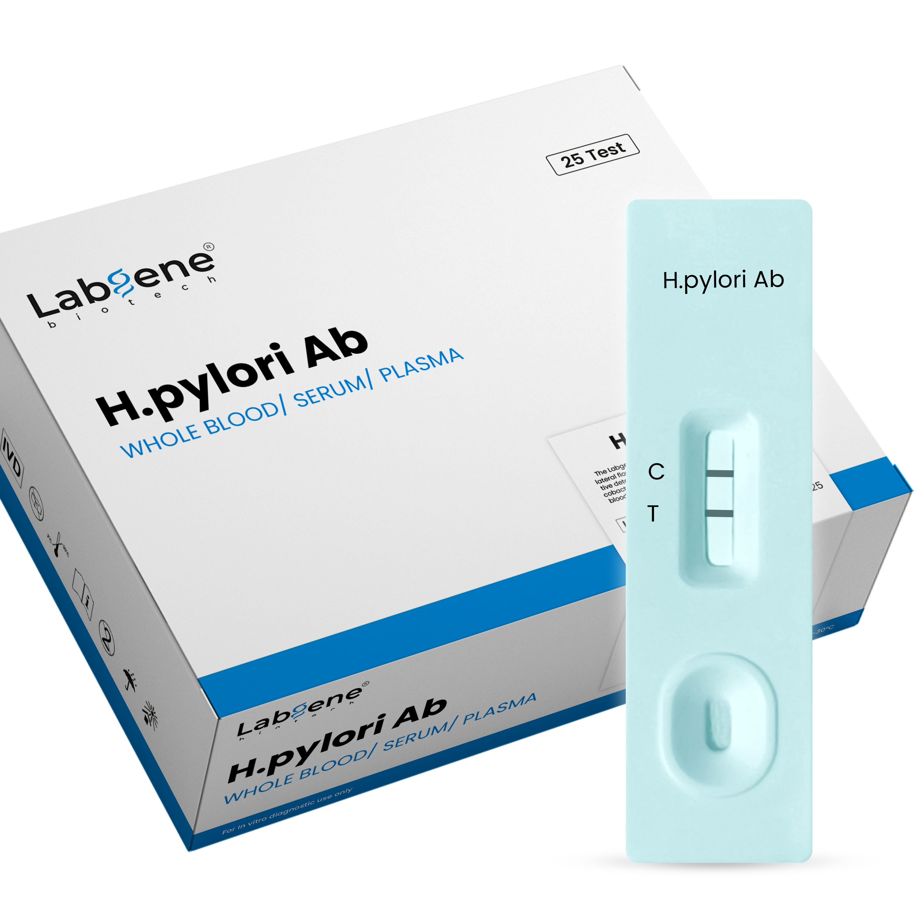 H. Pylori Antibody Rapid Test Kit (IgG/IgM/IgA) 25 TESTS PER BOX