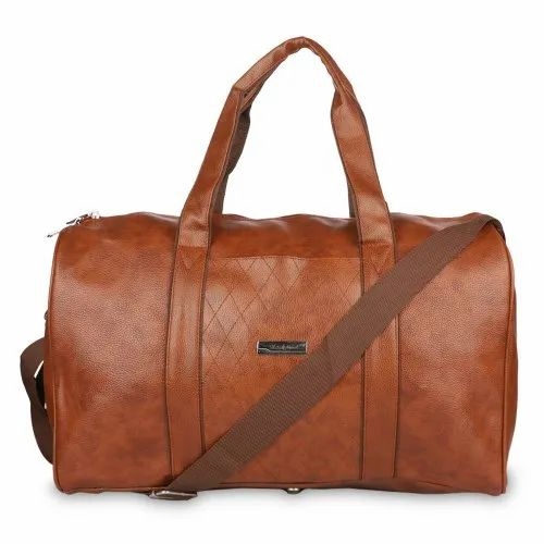 Pu Leather Brown Duffle Bag