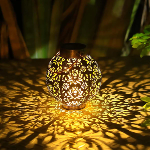 Vintage Solar Lantern Light - Color: Golden Brown