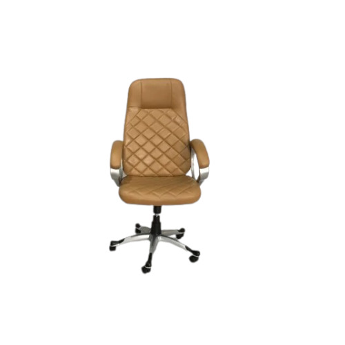 Beige High Back Leather Office Chair