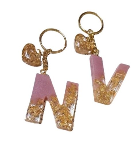 Letter Resin Keychain - Color: Comes In Various Colors